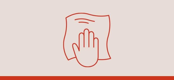 Icono de mano con un paño